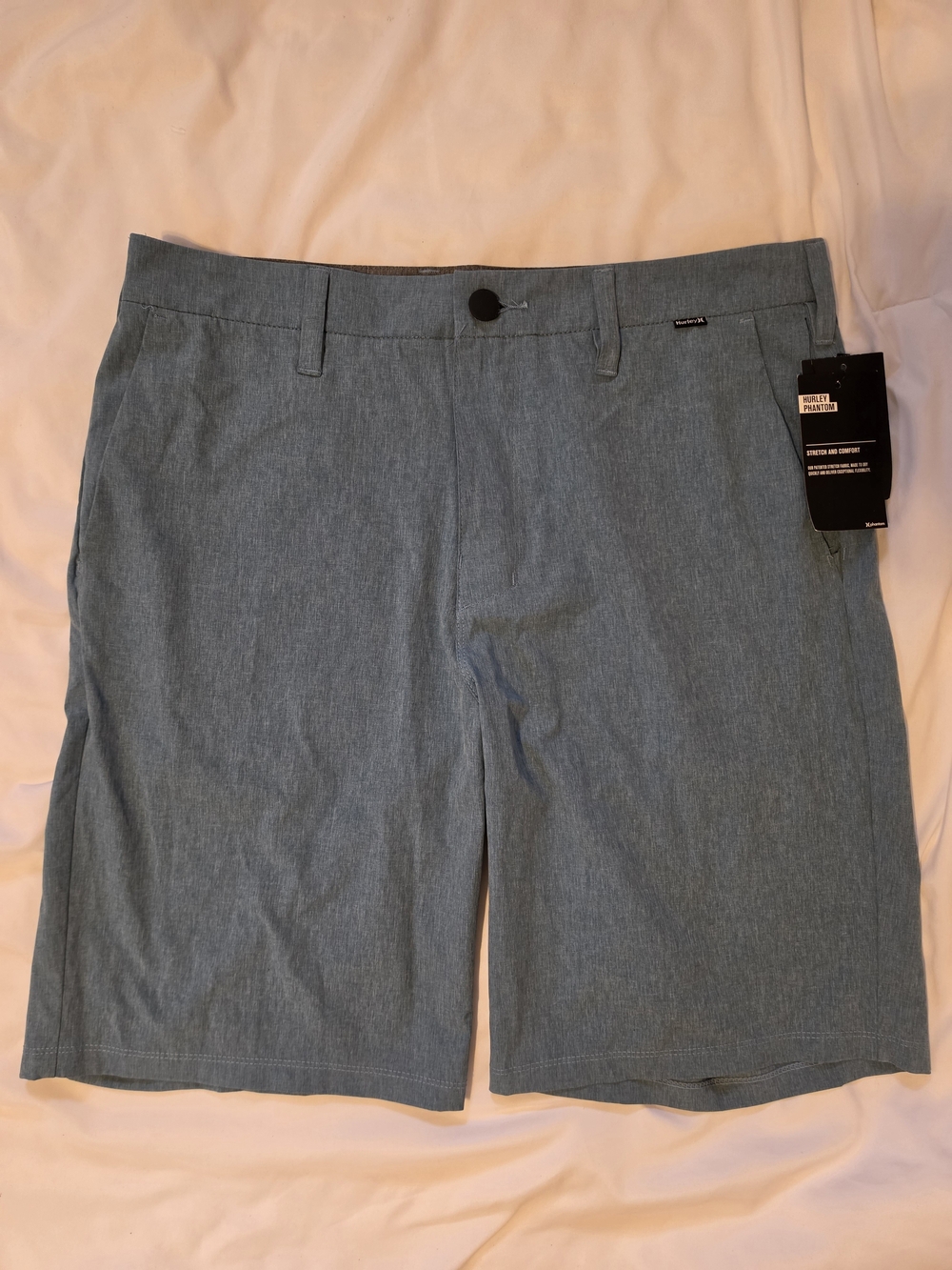 Men's Light Blue Stretch Performance Shorts Size 32